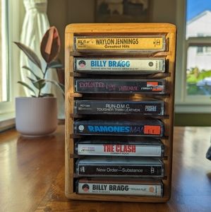 Wooden Cassette Tape Holder